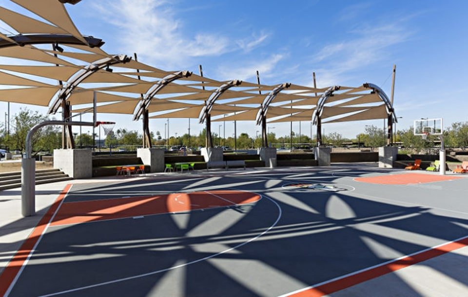 Tensile Walkway Structure for a Public Park